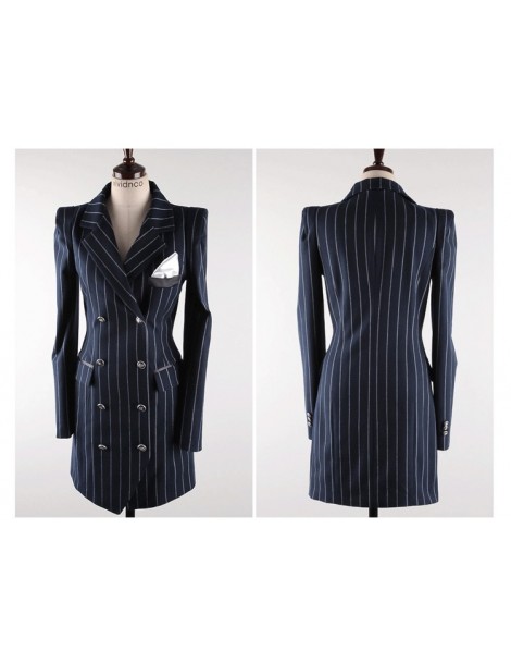 Blazers Office lady slim striped blazer women dress medium-long elegant work suits long sleeve female blazer feminino jacket ...