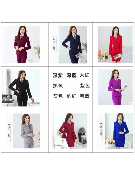Skirt Suits Ladies Casual Suit Skirt Trousers Shirt Three Piece Professional Female Interview Suit Overalls Uniform Long Slee...