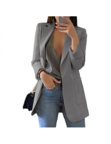 Blazers New Fashion Slim Blazers Women Autumn Suit Jacket Female Work Office Lady Suit Black with Pockets Business Notched Bl...