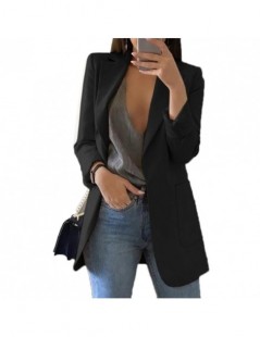 Blazers New Fashion Slim Blazers Women Autumn Suit Jacket Female Work Office Lady Suit Black with Pockets Business Notched Bl...