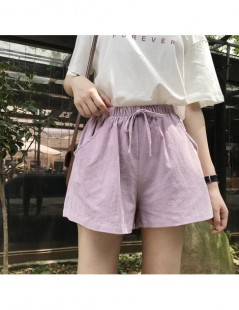 Shorts Summer New High Waist Pants Loose Korean Version Of The Thin Casual Cotton And Linen Solid Color Shorts Pants 2019 - K...