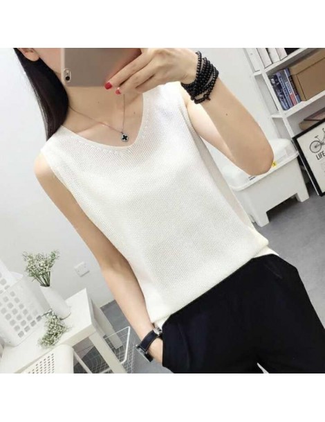 Tank Tops 2019 New Tanks women fashion Summer Sexy Knitted vest T-shirts Tank Top Solid Cotton Sleeveless Camisole Tops Women...