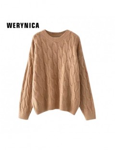 Pullovers lazy wind twist pullover female 2019 winter new loose thick solid color round neck pullover sweater shirt women - w...
