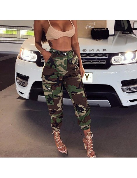 Pants & Capris Casual High Waist Military Women Harem Pants 2019 Fashion Loose Belted Pockets Trousers Women Camouflage Pants...