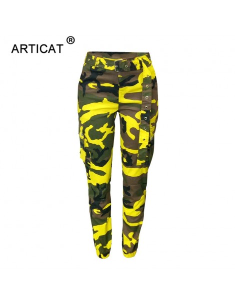 Pants & Capris Casual High Waist Military Women Harem Pants 2019 Fashion Loose Belted Pockets Trousers Women Camouflage Pants...
