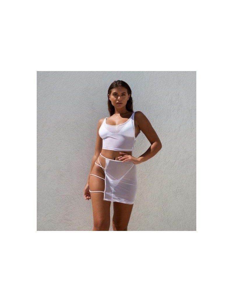 Sexy Sheer Mesh Club 2 Two Pieces Sets Women 2019 Summer Outfits See Through Long Sleeve Crop Tops+Bodycon Party Mini Skirt ...