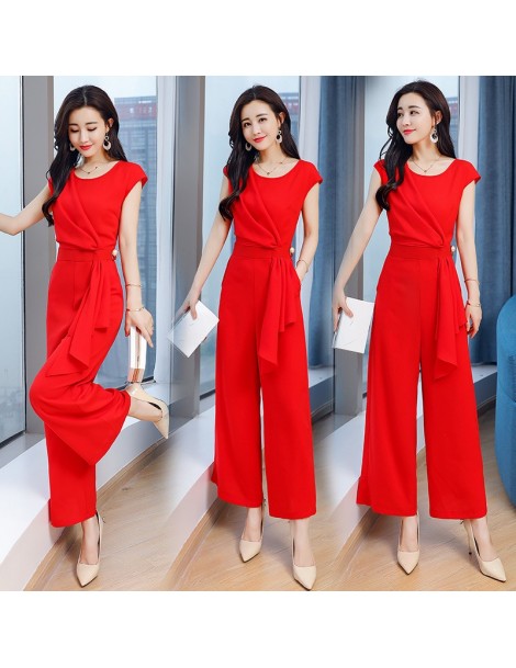 Jumpsuits Long solid Jumpsuits fashion 2018 new Summer Women elegant Long Rompers office lady Jumpsuit high quality - Blue - ...
