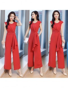 Jumpsuits Long solid Jumpsuits fashion 2018 new Summer Women elegant Long Rompers office lady Jumpsuit high quality - Blue - ...