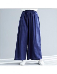 Pants & Capris Spring Cotton Linen Pants 2019 Fashion Woman Long Pants Casual Solid Wide Leg Pants Plus Size M-7XL Trousers R...