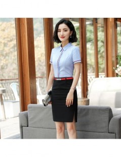 Skirt Suits Summer Uniform Styles Formal Business Suits with 2 Piece Skirt and Tops Sets Blouse & Shirts Office Ladies Work W...