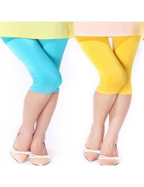 Leggings New Soft Solid Candy Color Women Summer Leggings High Stretched High Quality Fitness Clothing Cropped Trousers Women...