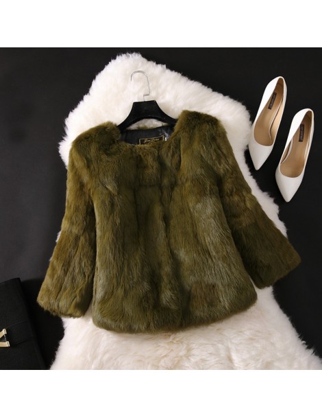 Real Fur 2018 New Hot Sale Lady Real Rabbit Fur Coat Genuine Real Rabbit Fur Jacket Casual Full Pelt 100% Natural Rabbit Fur ...