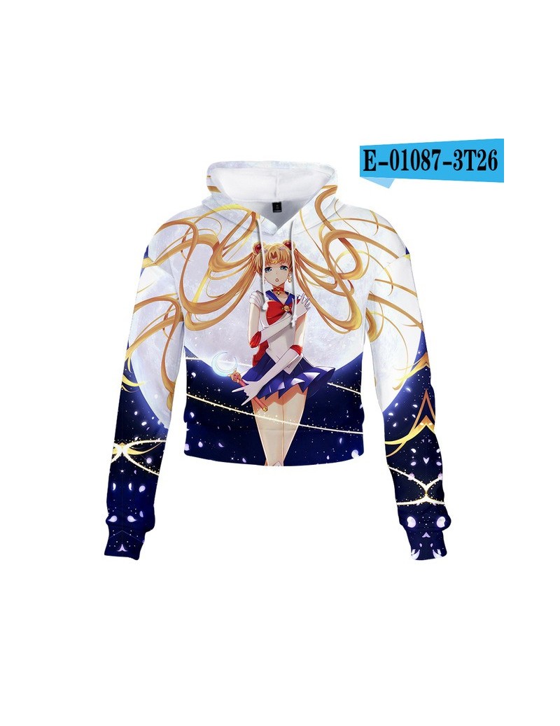 Sailor Moon Women Sweatshirt 2019 Sexy Hoodies Tie Dye Crop Hoodie Long Sleeve Jumper Hooded Pullover Coat Casual Sweatshirt...