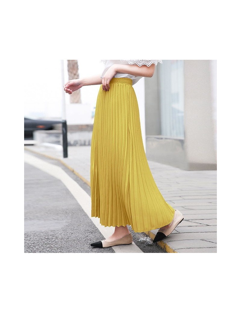 Skirts 2019 new summer fashion women clothes 2019 Autumn Solid Color Long Fund Will Code Pleated Skirt High Waist Half-body S...