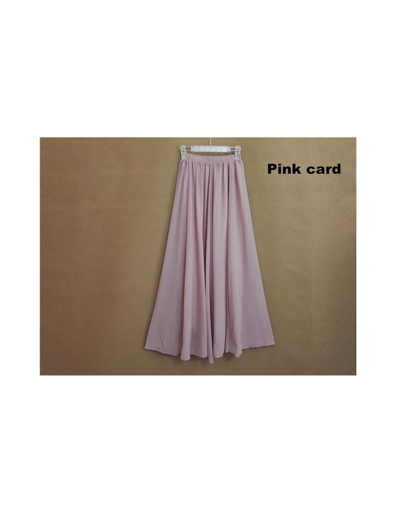 Long Skirt Elegant Style Women Pastel Jupe Pleated Chiffon Maxi Skirts Floor-Length Saia Vintage Saias Womens Solid Faldas -...