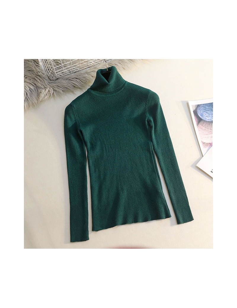 2019 casual Autumn Winter Basic Sweater pullovers Women turtleneck Solid Knit Slim Pullover female Long Sleeve warm Sweater ...