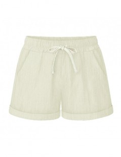Shorts Summer Women Wide Leg Shorts Cotton High Waist Drawstring Pockets Girl Casual Shorts Plus Size M-6XL JS26 - black - 53...