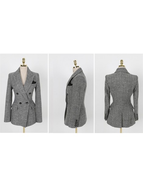 Pant Suits 2019 Runway Women Suit 2 Pieces Set Autumn Elegant Fashion Double-breasted OL Notched Bussines Office Lady Blazer ...