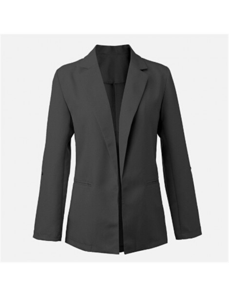 Fashion Women Ladies Long Sleeve Slim Blazer Suit Coat Work Jacket Formal Autumn Winter Suit Plus M-3XL - Black - 5411123876...