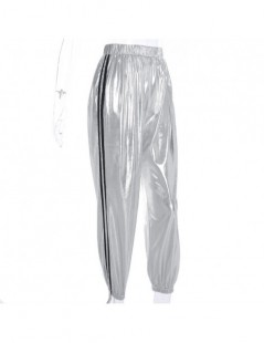 Pants & Capris Fashion Satin High Waist Sweatpants Women High Waist 2018 Pencil Pants Side Stripped Casual Leather Pants Pant...