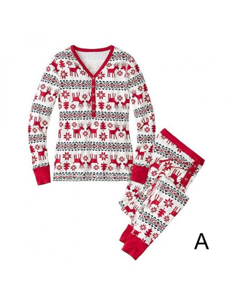 Fashion Family Matching Christmas Pajamas Long Sleeve Tops Pants Sleepwear Set Parent-Child Homewear GM - Mom S - 5I11123133...