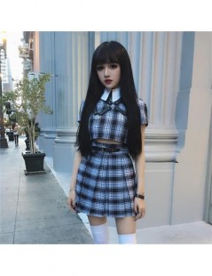 Skirts Gothic High Waist Pleated Skirts Women 2019 Punk School Style Ruched Black Pleated Mini Skirts Buckle Streetwear Sprin...