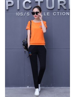 Women's Sets Round neck print casual sportswear two-piece women's short-sleeved shirt + trousers loose cotton cover m-4XL L88...