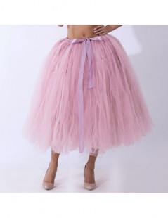 Skirts Handmade 80CM Midi Tulle Tutu Skirts for Women High Quality Ball Gown Skirt Party Props Petticoat 2019 Faldas Saia Jup...