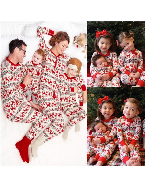 Women's Sets Fashion Family Matching Christmas Pajamas Long Sleeve Tops Pants Sleepwear Set Parent-Child Homewear GM - Mom S ...