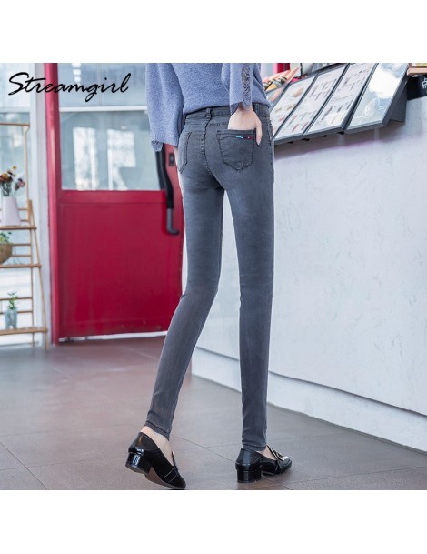 Jeans Women's Black Jeans Women Stretch Gray Classic High Waist Skinny Jeans With Embroidery Women's Stretch Denim Pants Woma...