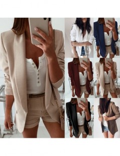 Blazers Women Blazer Jacket Fall 2019 New Brand Suit Coat Solid Lapel Slim Fit Tops Femme Business Style Coat Plus Size Outwe...