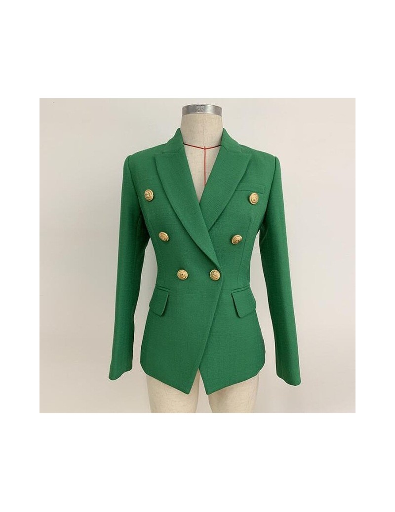 Blazers 2019 Design Green Blazer Women Workwear Office Formal Jacket Double Breasted Buttons Blazers Autumn Plus Big Size Bla...