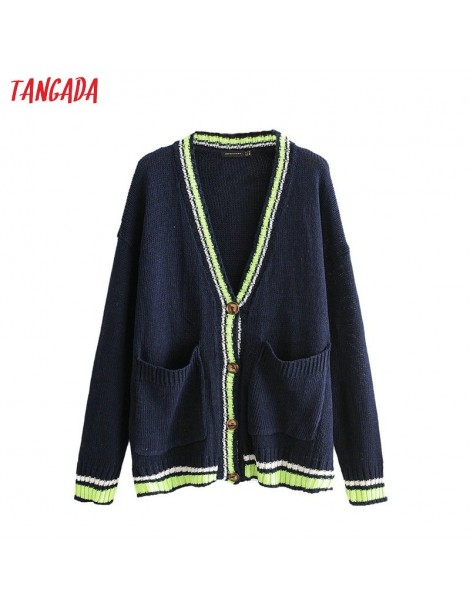 Cardigans women oversized cardigan sweater long sleeve pockets buttons lady knit sweaters vintage basic casual loose tops JN1...