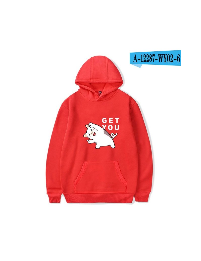 Harajuku NEW 2019 Year Of The Pig trend oversize Hoodies Sweatshirts Women Kpop Hip Hop trend hot Fashion hoodies - red - 44...