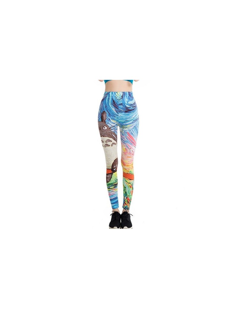 Leggings Japanese Harajuku Totoro Print Leggins Push Up Fitness Sexy Cartoon 3d Graffiti Women Casual Funny Fitness Leggings ...