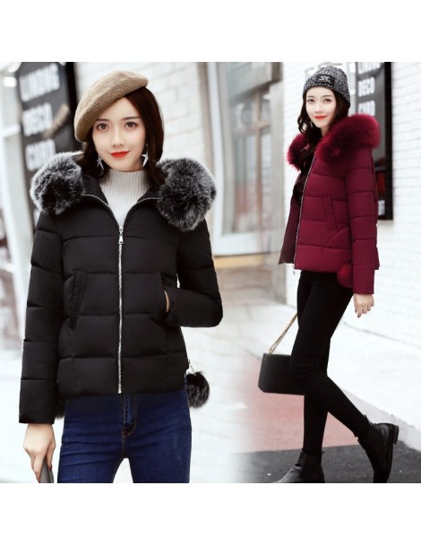 Parkas Winter Jacket Women 2019 New Fashion Casual Coat Female Parkas Solid Color Warm Down Padded Jacket XZ064 - black - 4L3...
