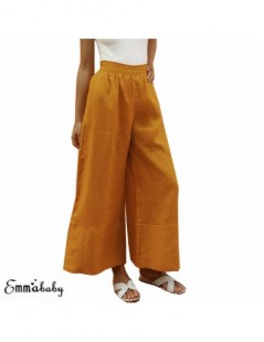 Pants & Capris 2019 New Women Summer Casual Cotton Linen Pants Solid Loose Wide Leg Pants Lady Fashion Beach Soft Full Length...