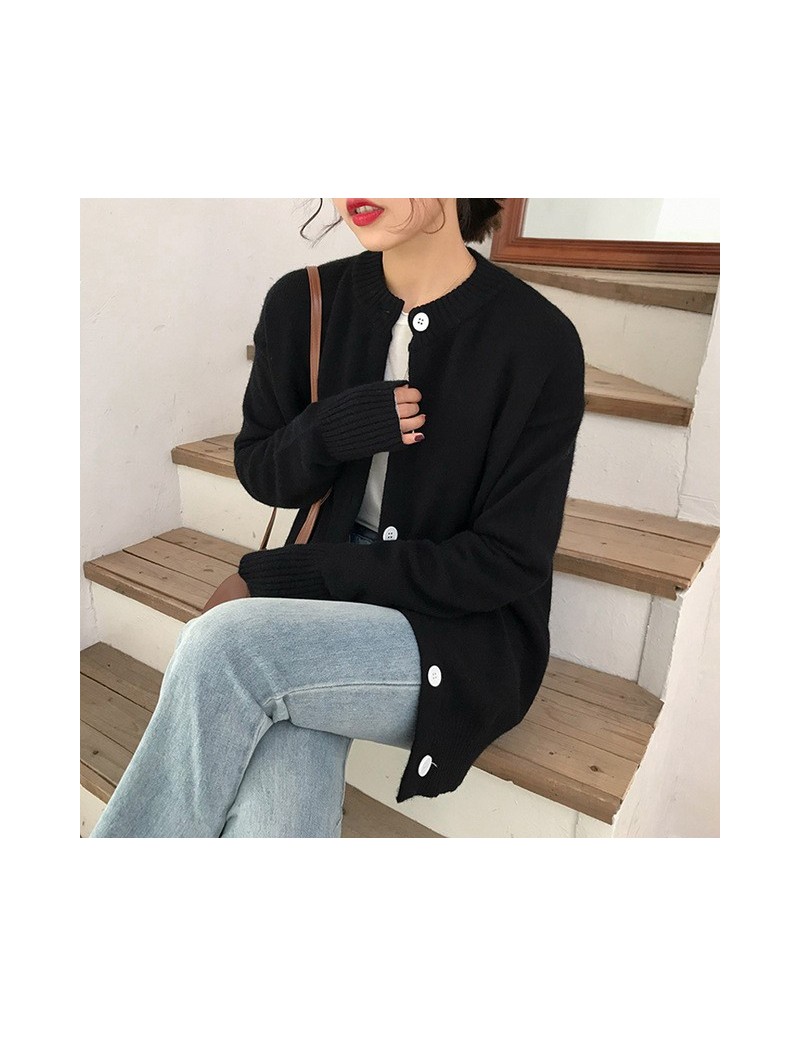 Cardigans New Korean Candy Color Women Knitted Cardigans Sweaters Autumn Winter Single-breasted Long Sleeve Casual Sweater Co...
