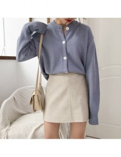 Cardigans New Korean Candy Color Women Knitted Cardigans Sweaters Autumn Winter Single-breasted Long Sleeve Casual Sweater Co...