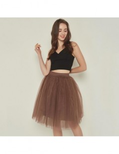 Skirts 5 Layers 60cm Princess Midi Tulle Skirt Pleated Dance Tutu Skirts Womens Lolita Petticoat Jupe Saia faldas Party Puffy...