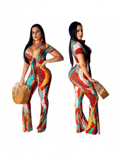 Women's Sets 2019 Summer Crop Top and loose Pants suit sexy 2 Piece Set Club Outfits Ladies Tracksuits SMR9299 - Pink - 57111...