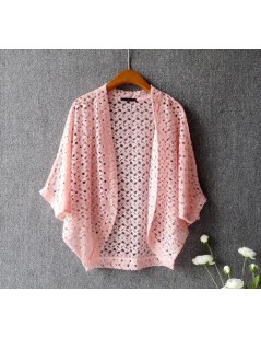 Shrugs Women Lace Shrug Cute Casual V-Neck Batwing Sleeve Crocheted Hollow Out Lace Open Cardigan Solid Color Open Stitch Fem...