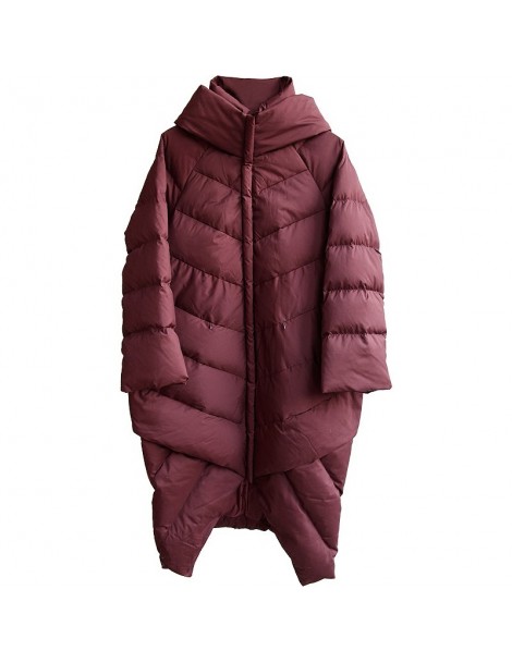 Parkas Winter Jacket Women 2019 New Stitching Hooded Parka Women Loose Long coat Down Winter Warm Jacket Female Plus Size Ove...