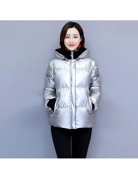 Parkas Down Cotton Jacket Women 2019 Winter Thick Glossy Short Coat Detachable Hat Small Jackets Bomber Street Padded Coat Fe...