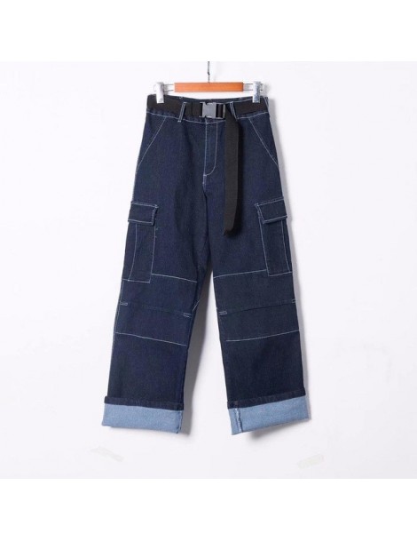 Jeans IAMGIA ACE DENIM PANT Hight waist Wide leg jeans Bella Hadid street wear Female Loose Trousers Jeans Capris patchwork j...