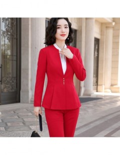 Pant Suits new fashion women suit high quality two pieces set for autumn and winter clothes formal office workwear - Black co...