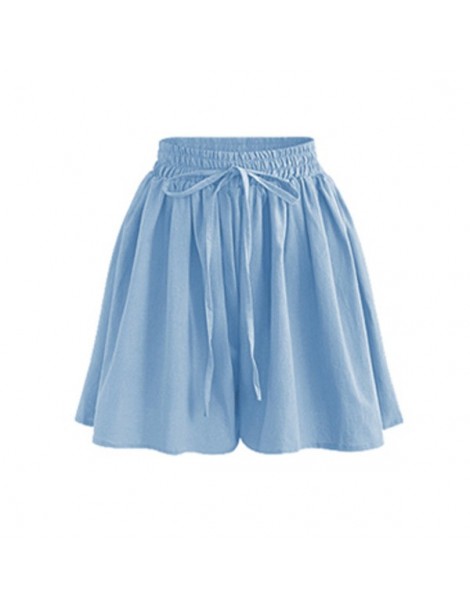 Summer Women Shorts High Waist Loose Chiffon Shorts Plus Size 6XL Female Slacks Large Size Shorts 8001 - Sky blue - 4B399598...