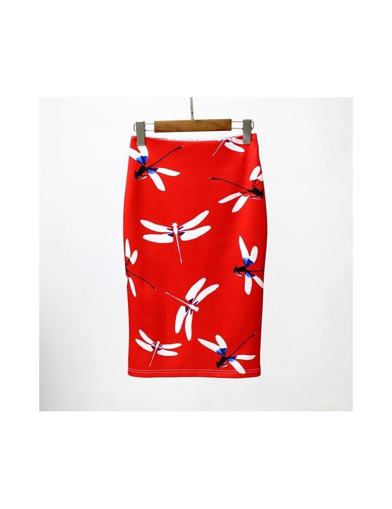 Skirts 2017 Women Floral Print Multiple Color Pencil Midi Skirt Female Vintage Basic Bodycon Skirts Saia Femininas - 54 - 4J3...