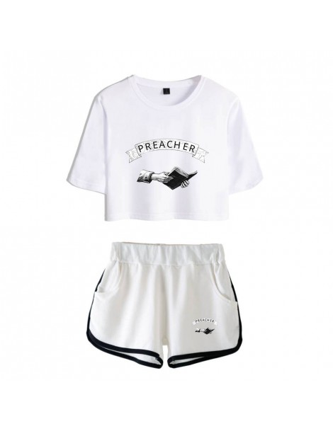 Women's Sets Preacher two piece set streetwear navel tshirt + shorts sets 2019 casual fashion shorts set women 100% cotton - ...