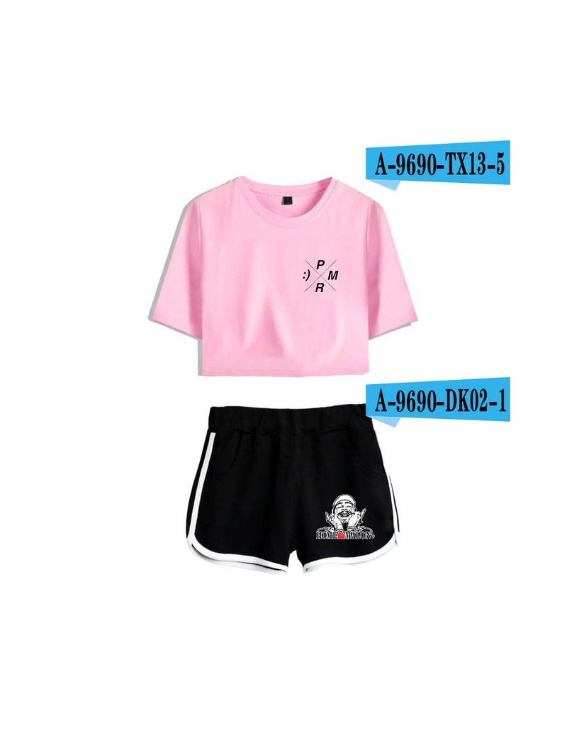 Women's Sets Post Malone Two Piece Sets 2018 New Fashion For Women Crop Top Casual Clothes Summer Short Pants And T-shirts - ...